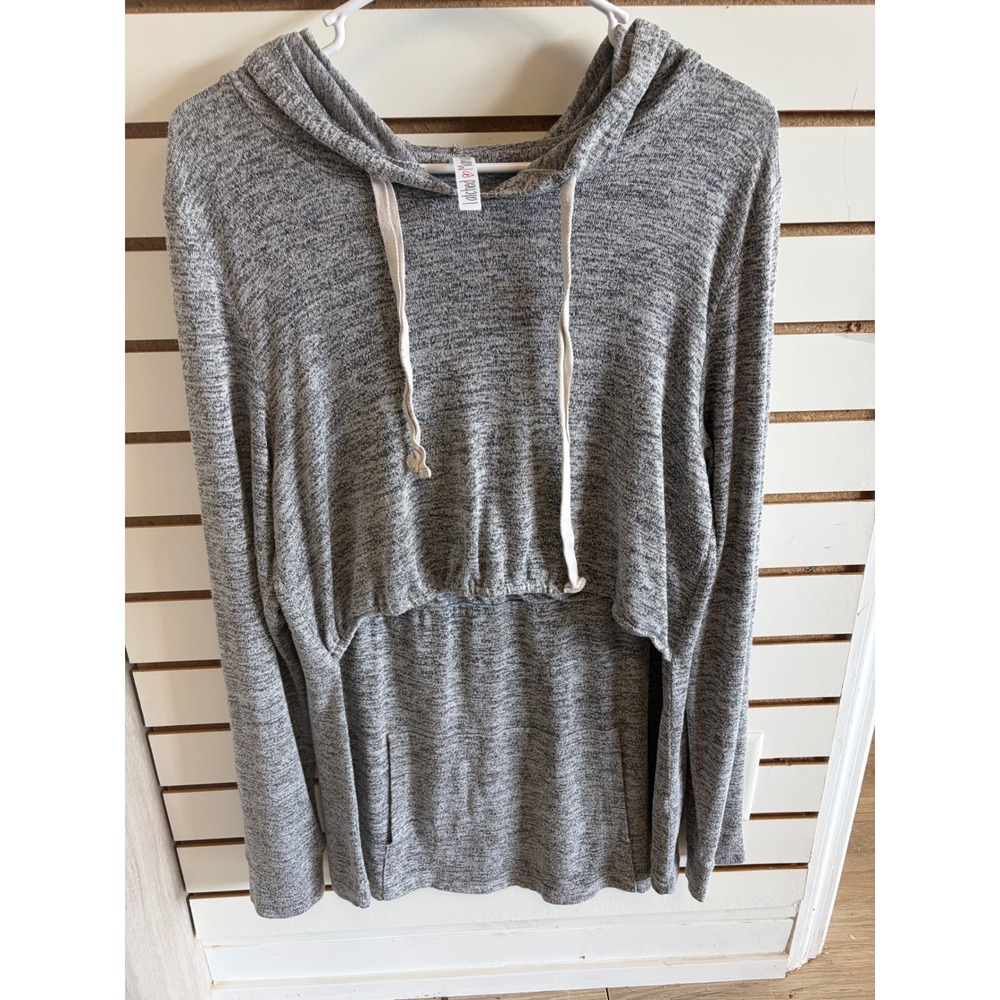 Latched Mama Everyday Nursing Hoodie Heathered Gray Breastfeeding Pullover XL